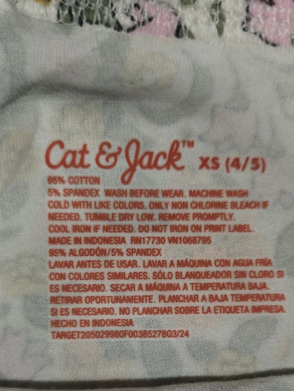 NWT Cat & Jack Floral Print Jeggings - Pink, Yellow & Green